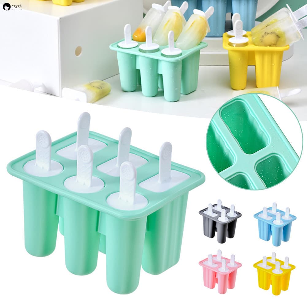 Fabricante De Picolé Redondo/Quadrado Com 4 Grades/6 , Molde Multiuso Para Fazer Gelo Sobremesa De Verão
