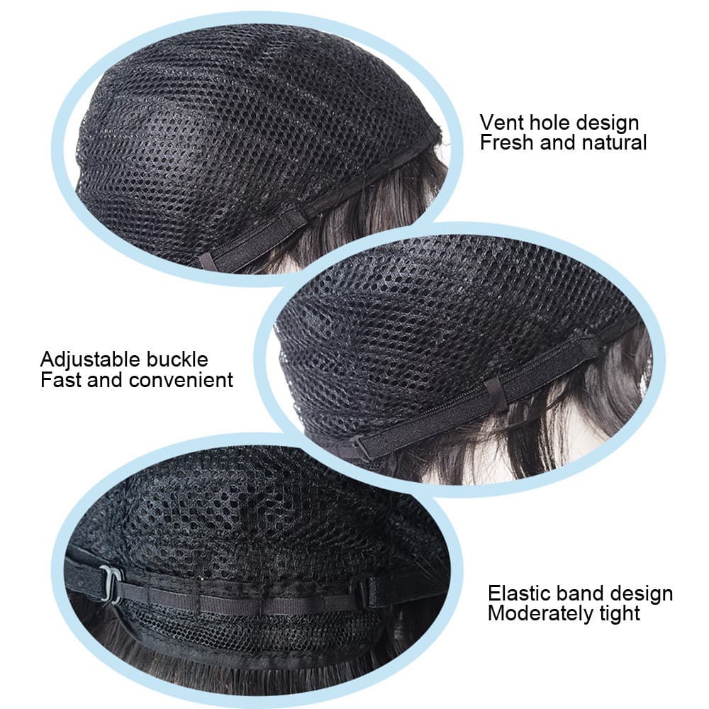 Homens Bonitos Curto Encaracolado Peruca Elegante Franja Estilo Cabeça Capa Simulação