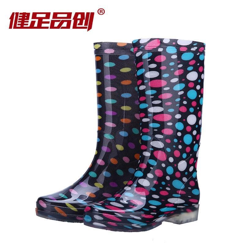 Botas de chuva grossas femininas adultas botas de chuva de trabalho de tubo curto antiderrapante confortável sapatos imp