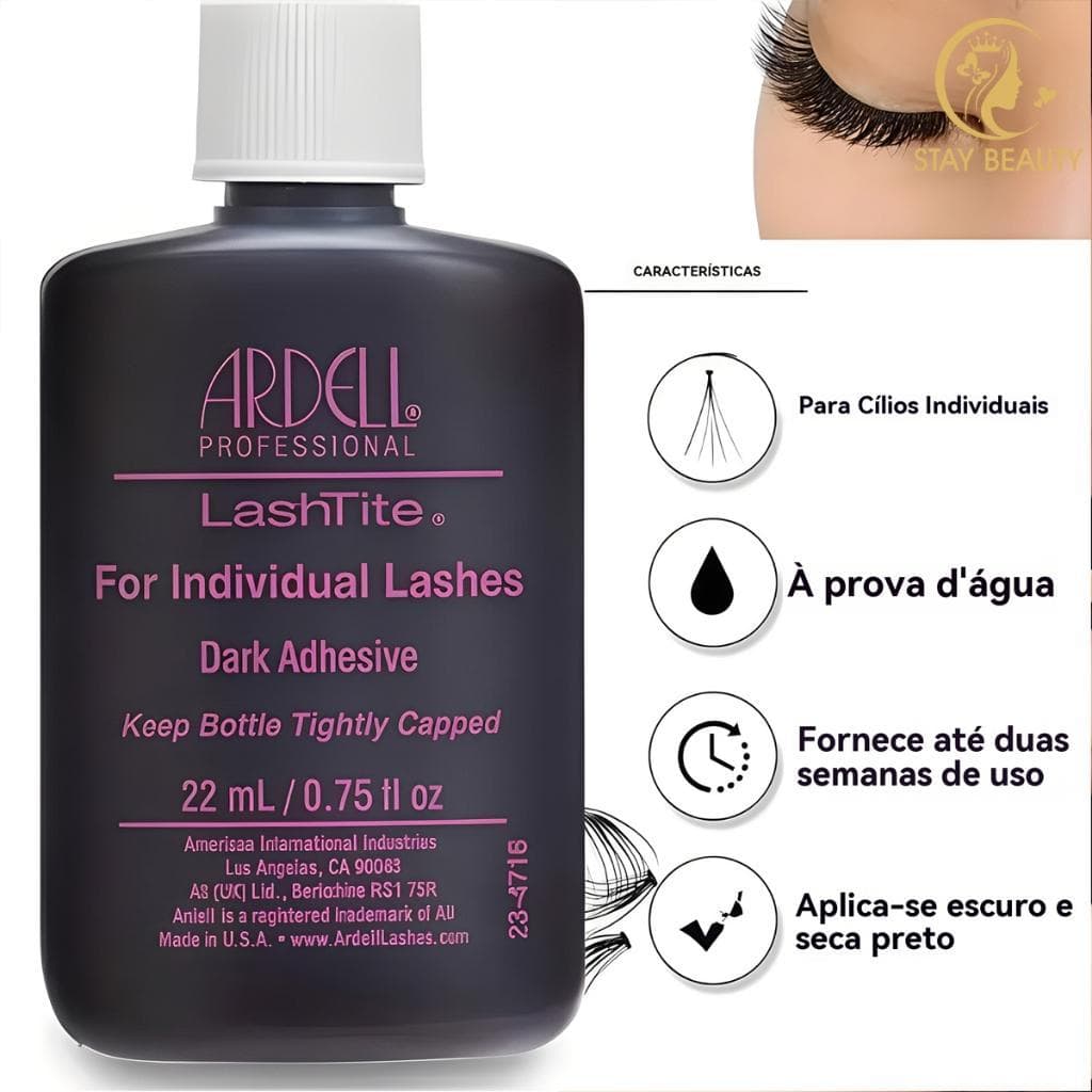 Cola para Cílios Fio a Fio ARDELL LashTite Original Profissional, Hipoalergênica e Duradoura