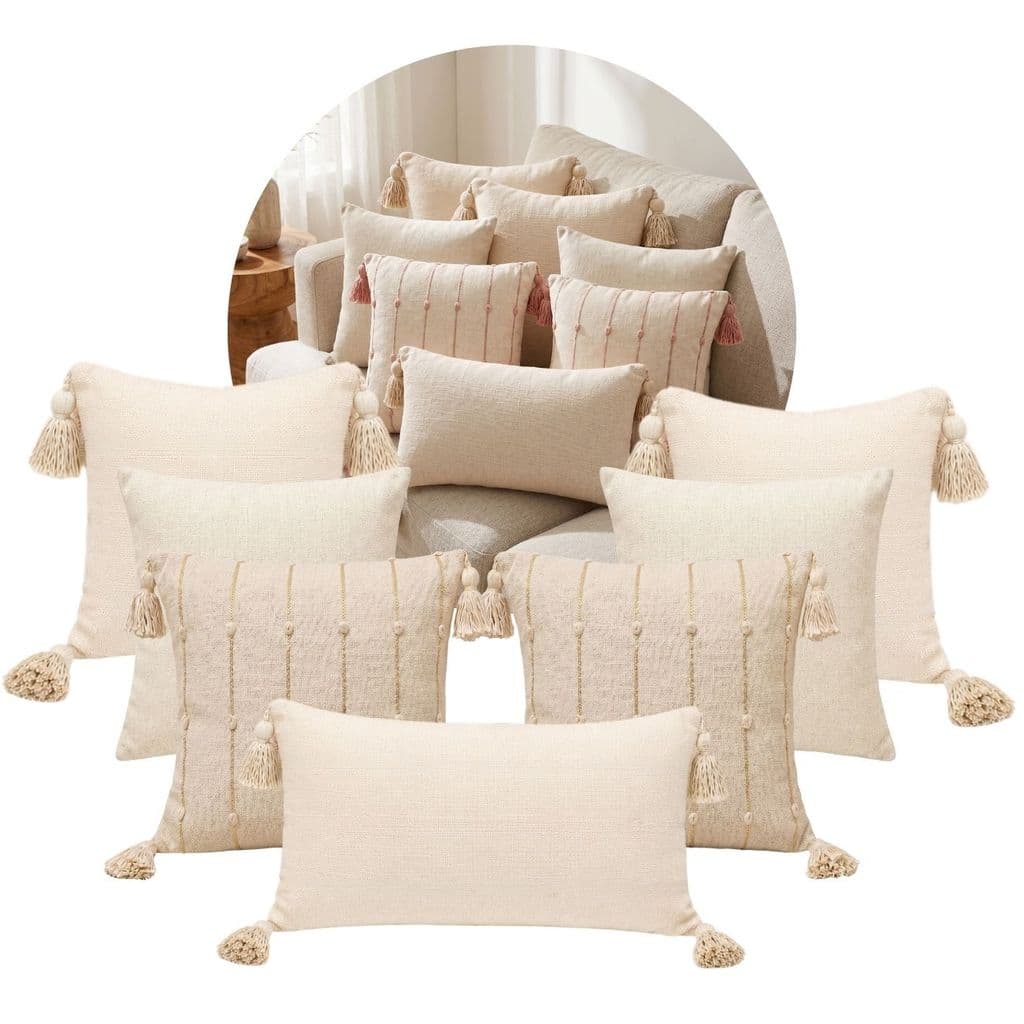 Kit 7 Almofadas Decorativas Para Cama ou Sofá Dourada e Lisa