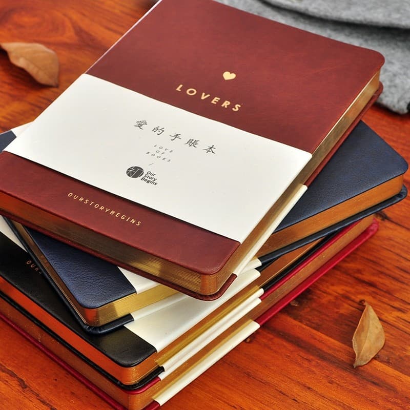 Caderno simples Manual de amor Registro de superfície de couro criativo Amor Casal Notebook Planejador Retro Diário Nota