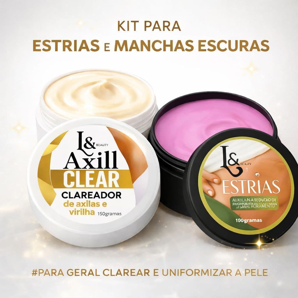 Kit Creme Reduz Estrias + Creme Clareador Axilias E Virilhas 150g - L&Beauty