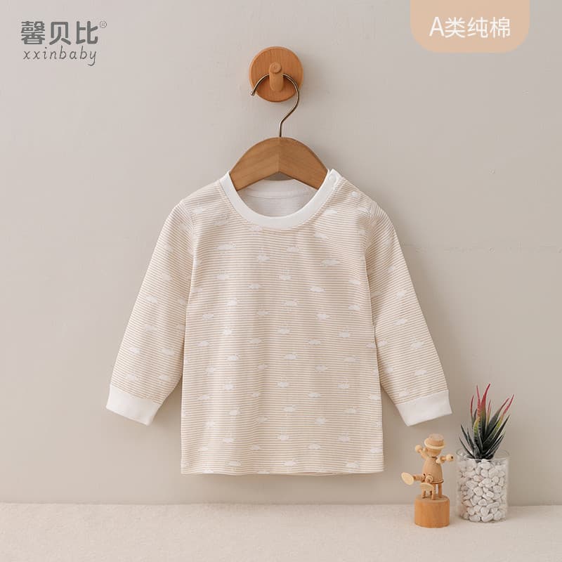 Xin Babe conjunto de roupa interior infantil primavera outono bebê quente topo bebê puro algodão outono roupas de manga
