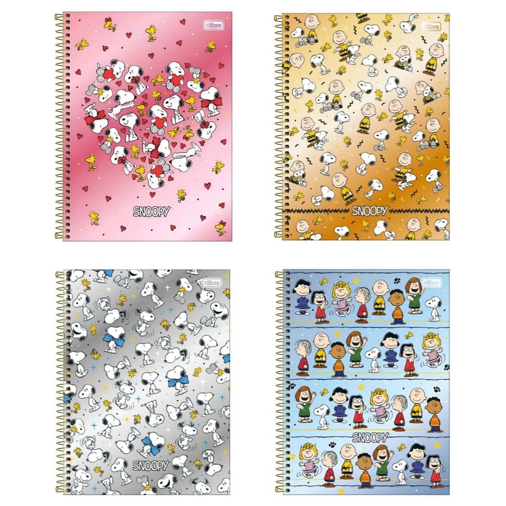 Caderno Universitário Snoopy Core - 1M 80F - Sortidos