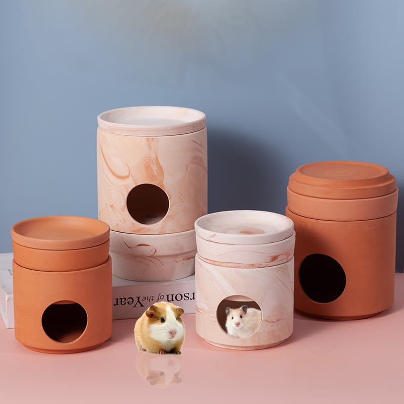 Hamster argila resfriamento escondendo casa respirável resfriamento verão pequeno animal de estimação ninho de resfriame
