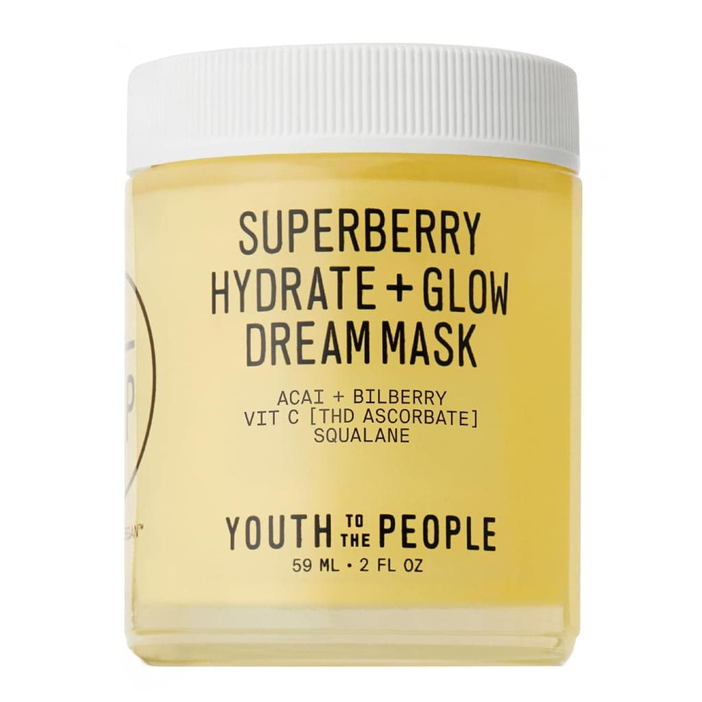Youth To The People Superberry Hydrate + Glow Dream Mask - Ácido Hialurônico, Esqualano, Vitamina C, Hidratante Facial +