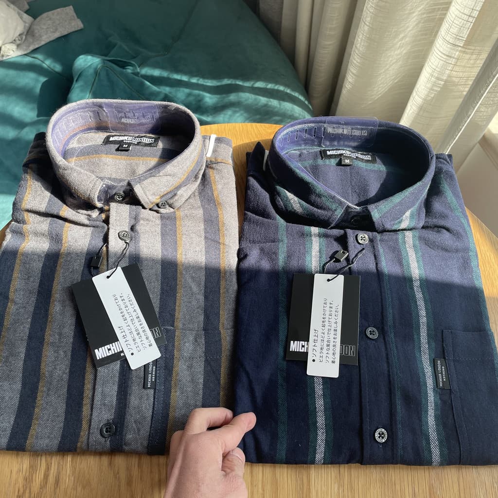 Lindo coração de agulha!!Algodão puro escovado japonês único literário Retro elegante colarinho masculino Casual listrad