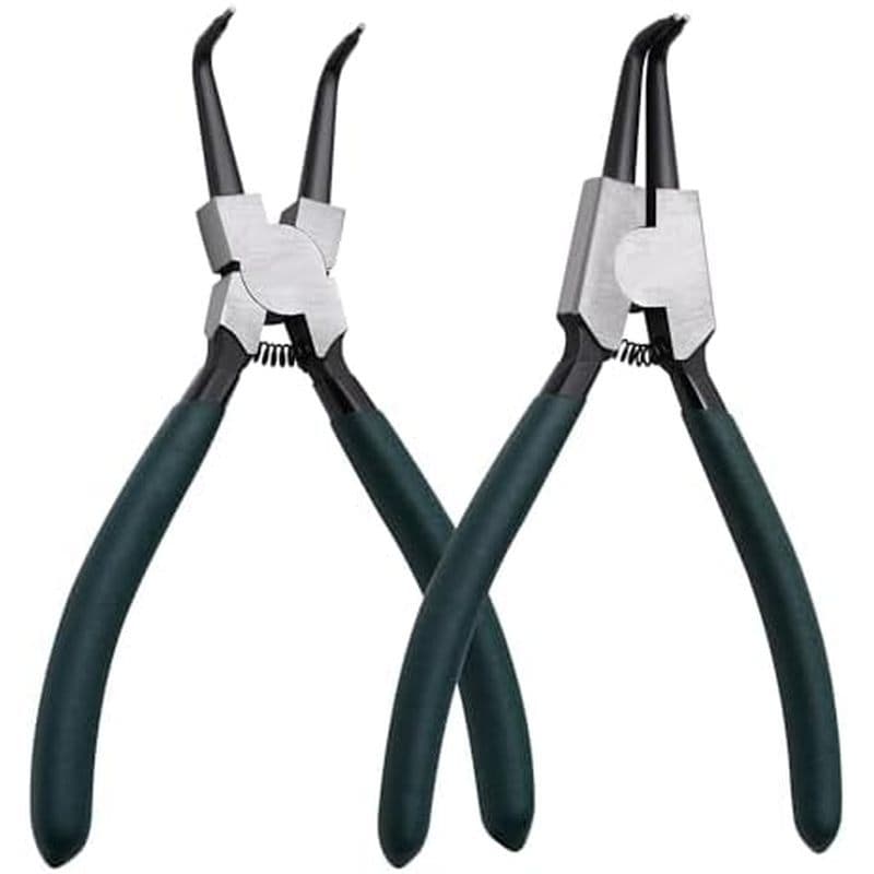 Conjunto De Alicates De Anel De Pressão , Kit Interno/Externo De 4 Unidades De 7 " Com Mandíbula Reta/Curvada , Alicate