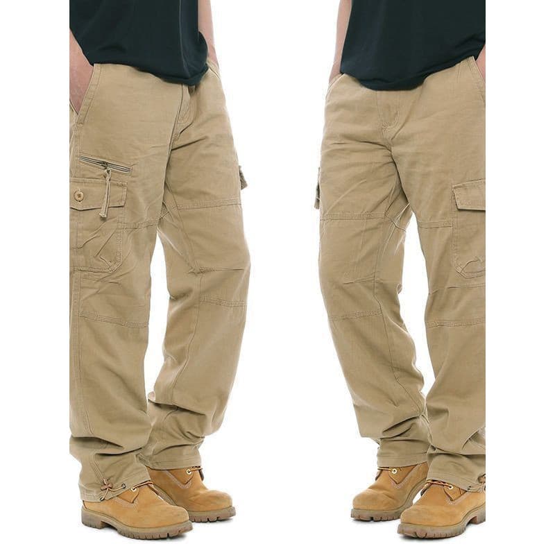 Multi-saco puro algodão resistente ao desgaste macacão Plus Size calças casuais retas masculinas trabalho primavera outo