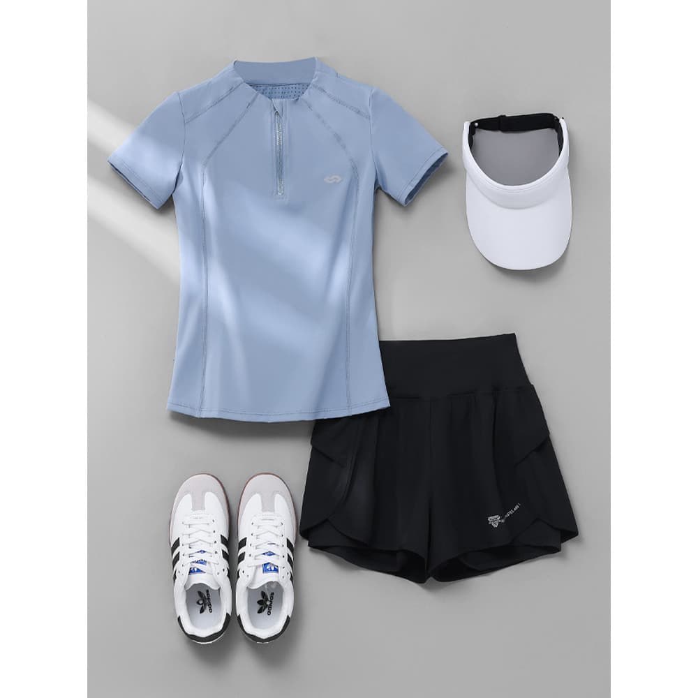 Profissional manhã correndo roupas femininas novo estilo verão correndo roupas de Fitness de manga curta roupas de secag