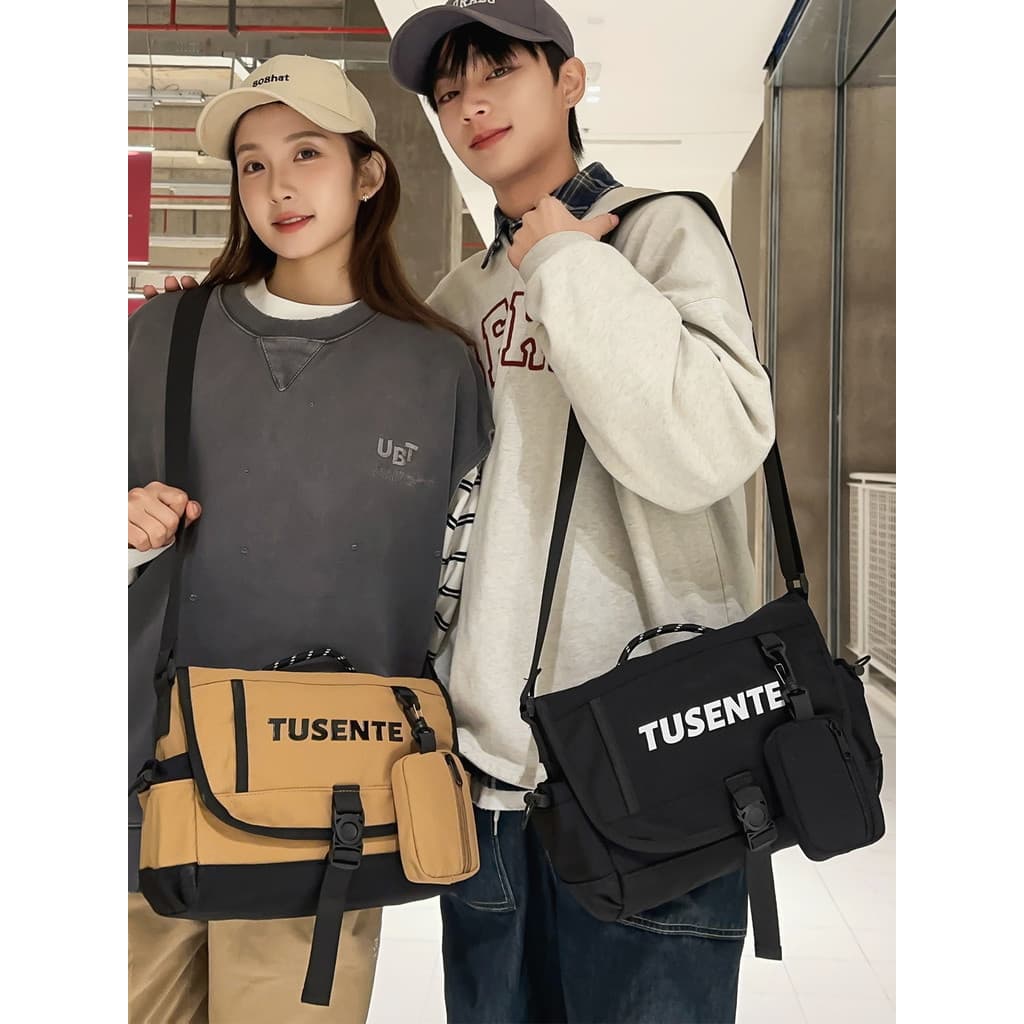 Bolsa mensageiro estilo geral para meninos, bolsa de ombro de grande capacidade para estudantes do ensino médio, bolsa e