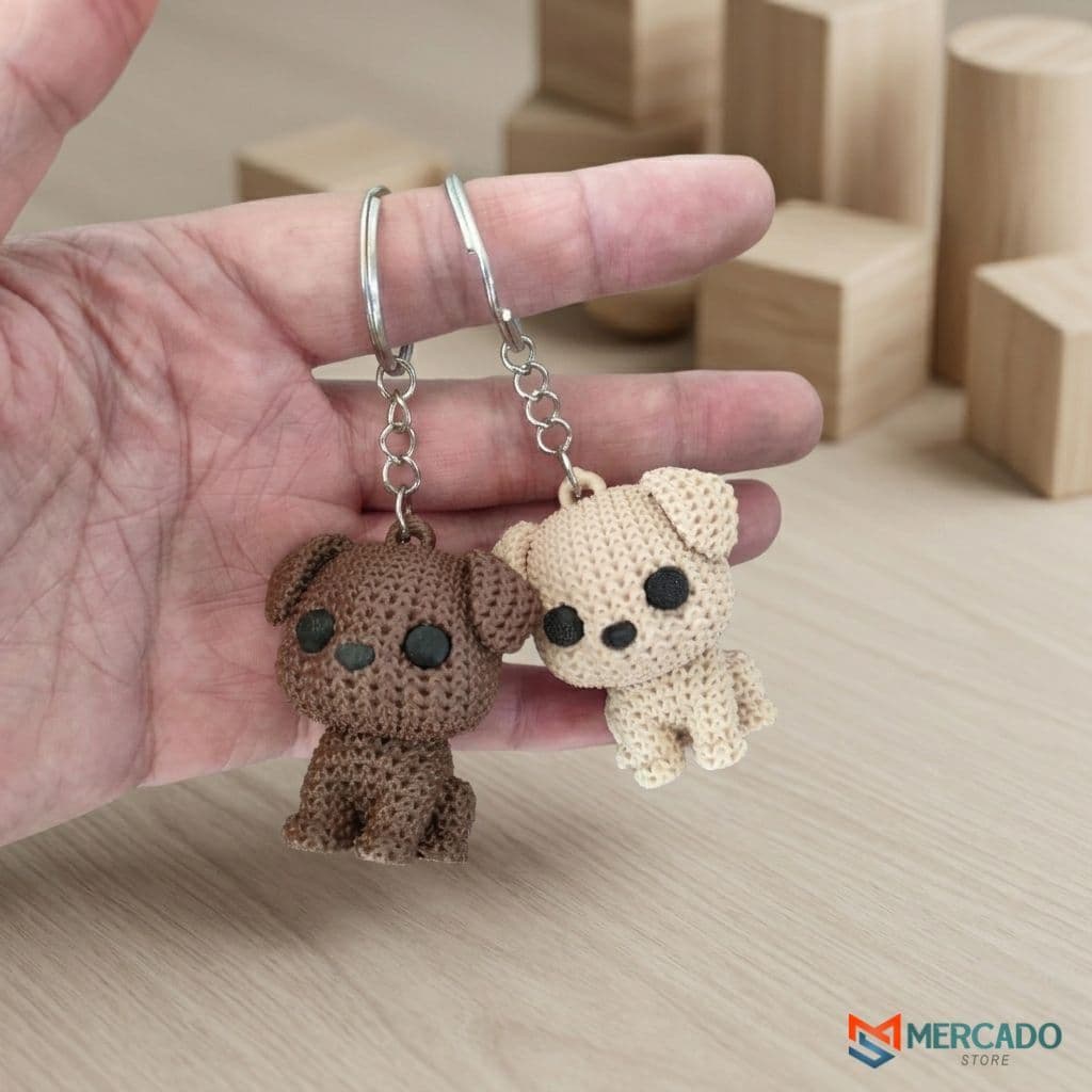 Chaveiro Cachorrinho Estilo Crochê de Plástico Rígido Pet Lover presente criativo Amigurumi