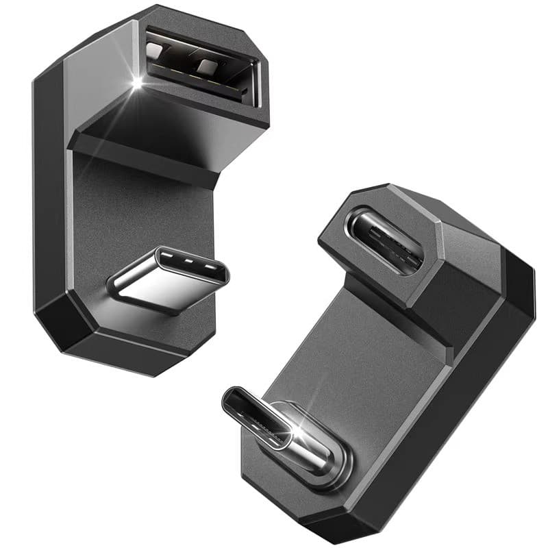 Adaptador Otg Cotovelo Dois Pacotes typec para porta usb3.1 Conversor de Disco U para Celular jsaux Adequado para steamd