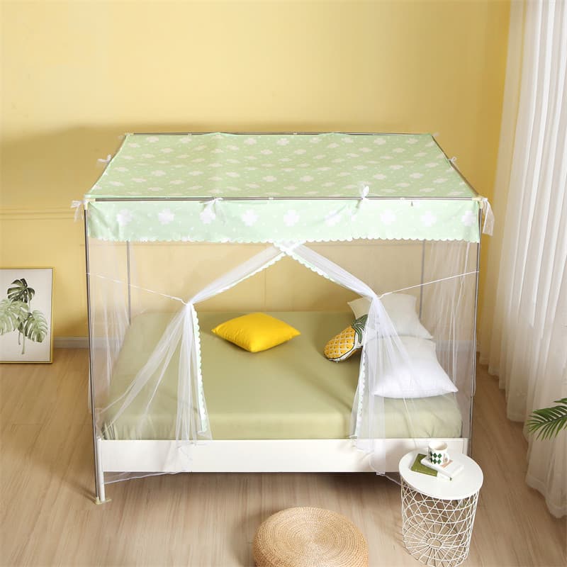 Novo estilo mosquiteiro estilo princesa quarto doméstico 1.8m 1.5m palácio porta única Anti-poeira superior 1.2m padrão