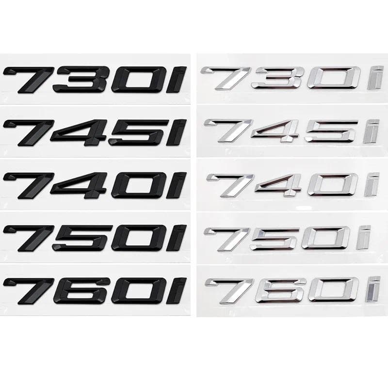 ABS Carro Traseiro Tronco Letras Logotipo Emblema Adesivo Para BMW Série 7 730i 740i 745i 750i 760i E38 E65 E66 F01 F02