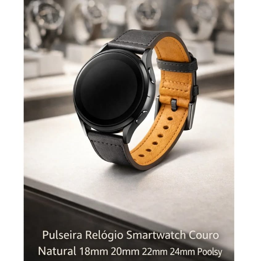 Pulseira Relógio Couro Genuíno Vintage Natural Premium Smartwatch 18mm 20mm 22mm 24mm