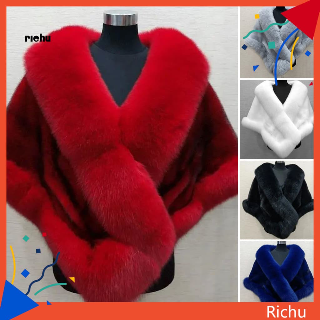 Richu * Vestido Xale Confortável Quente Senhora De Noiva Capa Poncho