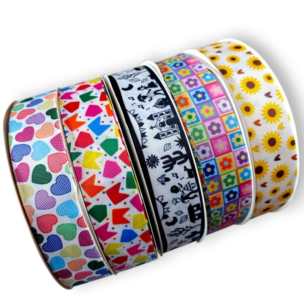Fita Junina Gorgorão Yama 38mm Estampada Festa Junina para Laços, Tiaras e Decoração de São João