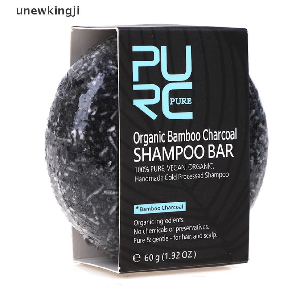 unew Sabonete em Barra de Carvão de Bambu para Tingimento de Cabelo, Limpeza e Desintoxicação, Shampoo para Cabelo Preto