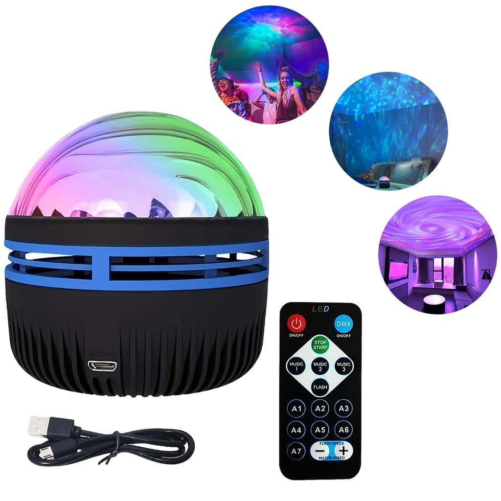 Projetor Luz Aurora Boreal Céu Estrelado LED Luminária Noturna USB Decoração Quarto Infantil Relaxante RGB