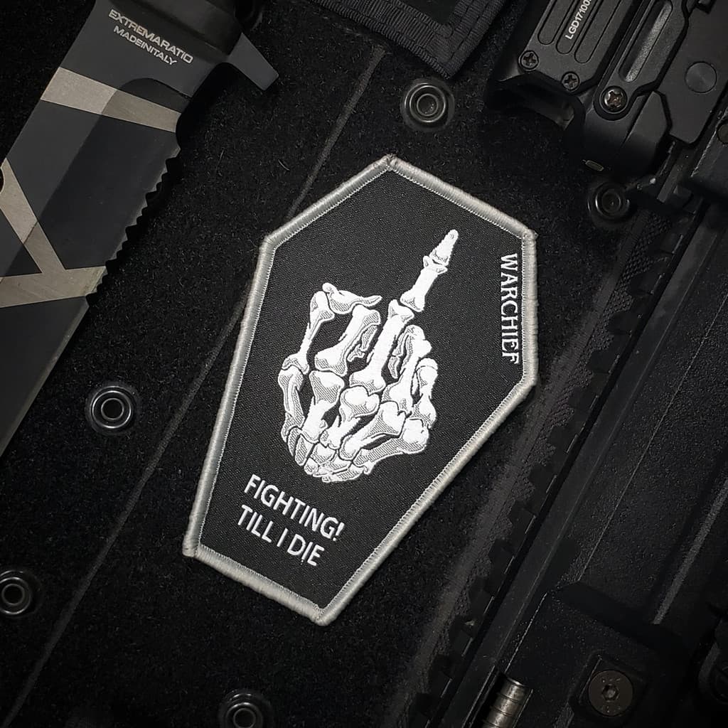 Emblema de moral tático bordado emblema de Velcro destemido colheitadeira de morte ventilador militar jaqueta de vôo bra