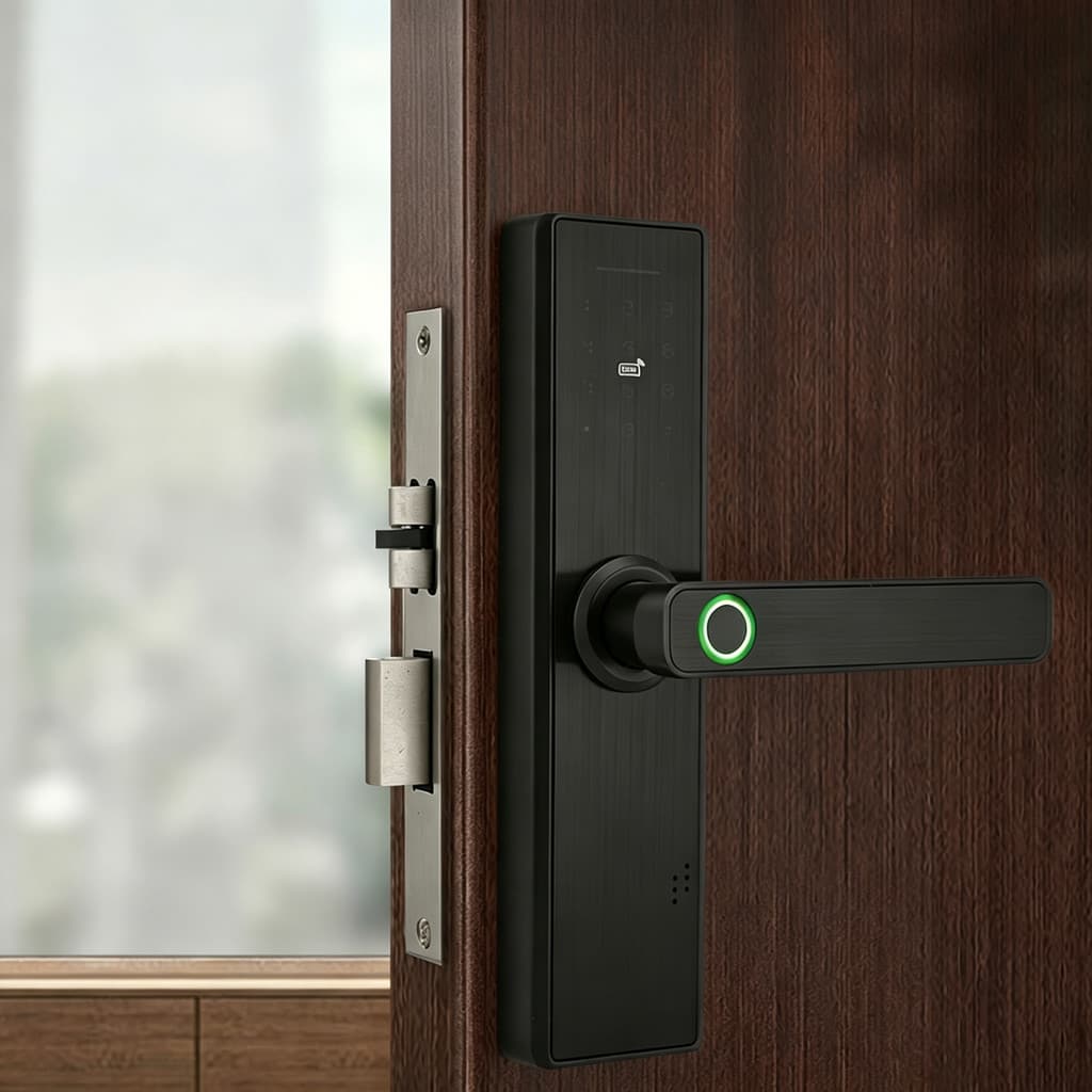 Fechadura Biométrica Senha e Impressão Digital Compatível com Todas as Portas