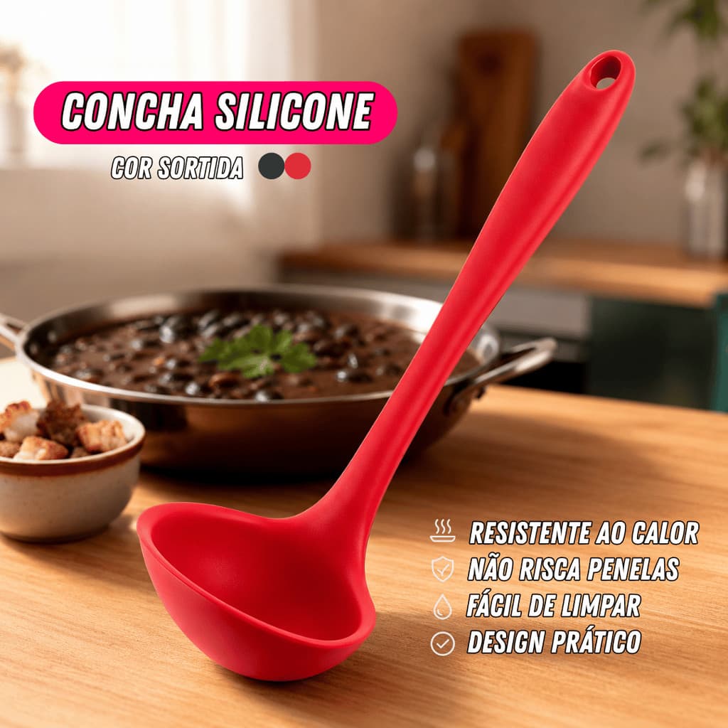 Concha Silicone Antiaderente Grande Utensílio de Cozinha Macia Durável Seguro Material Alimentício Promoção