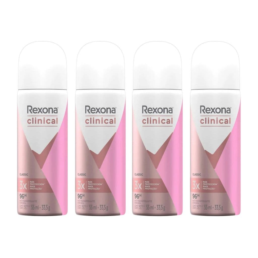 Kit C4 Desodorante Feminino Rexona Clinical Classic 55ml