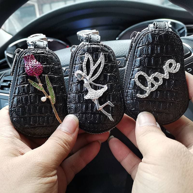 Caso chave do carro feminino pequeno armazenamento simples bonito grande capacidade Mini caso chave dos desenhos animado