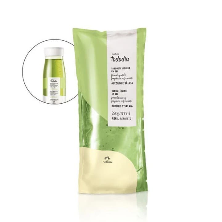 Refil Sabonete Líquido em Gel Tododia Alecrim e Sálvia 300ml - Natura