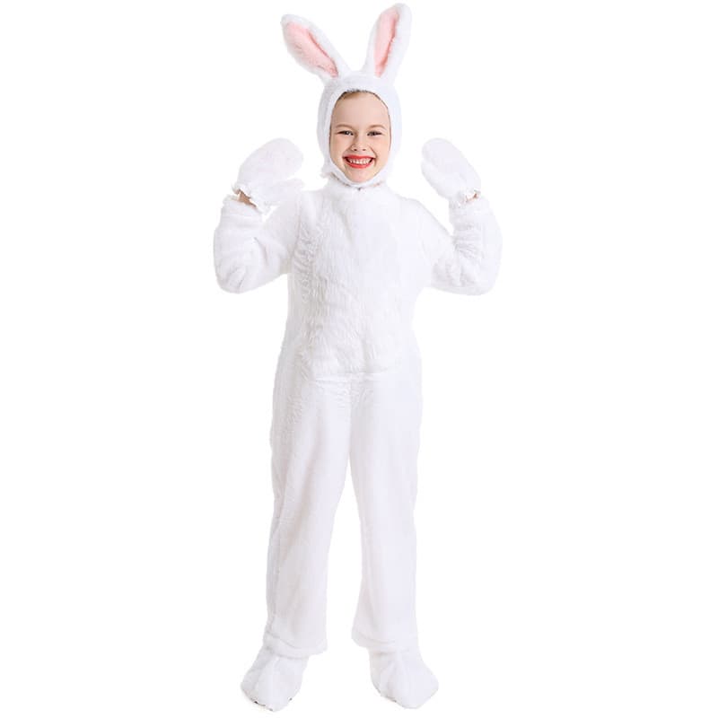 Traje de Halloween crianças bonito coelho de pelúcia Animal traje floresta palco desempenho traje pijamas de uma peça