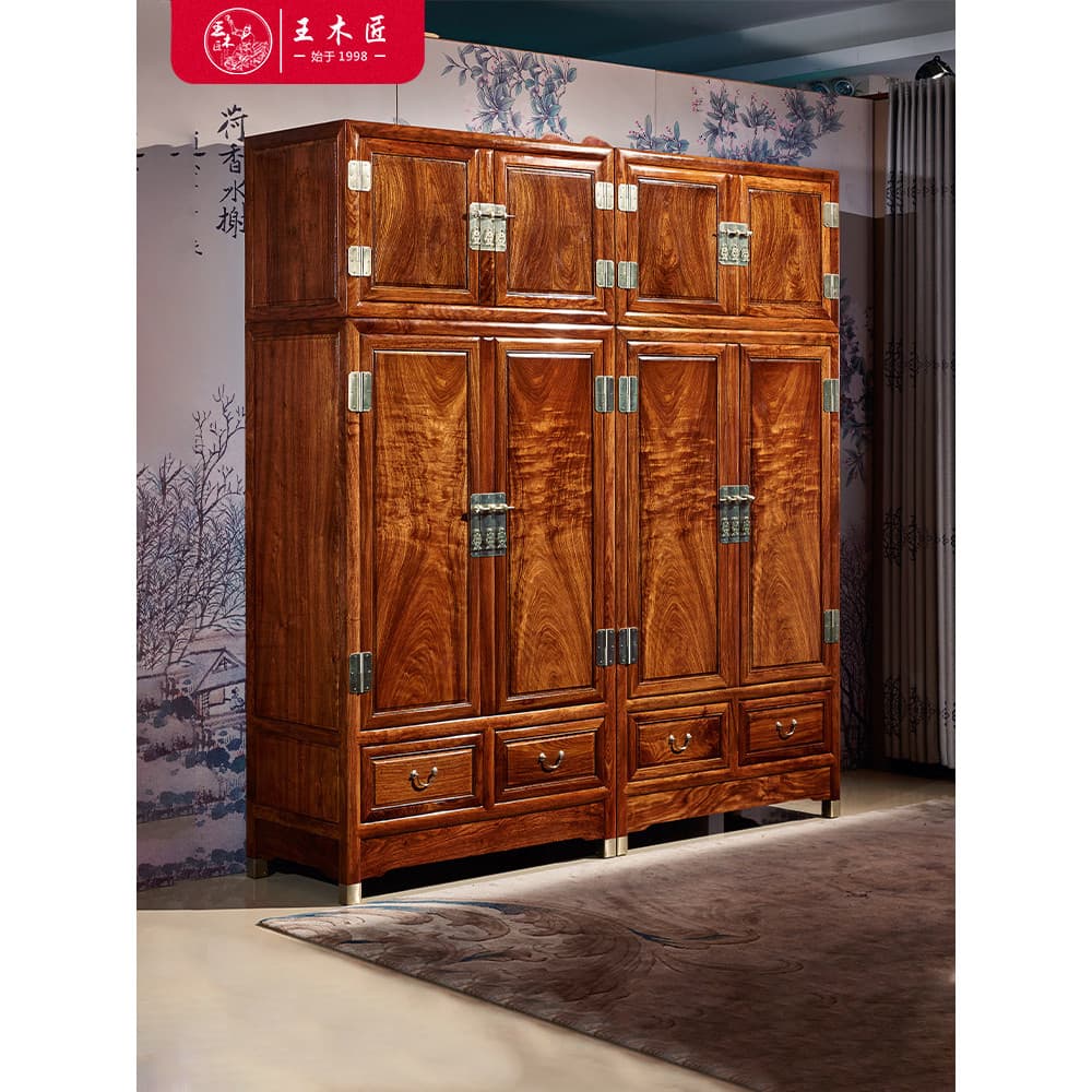 Wang carpinteiro ouriço vermelho sândalo jacarandá telhado caixa armário grande guarda-roupa mogno puro madeira maciça q