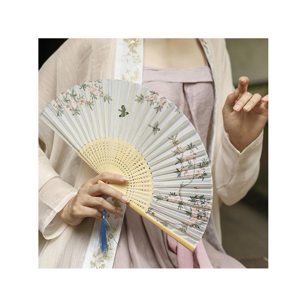 Novo estilo chinês Suzhou Retro ventilador dobrável verão estilo chinês Hanfu portátil dobrável ventilador feminino pequ