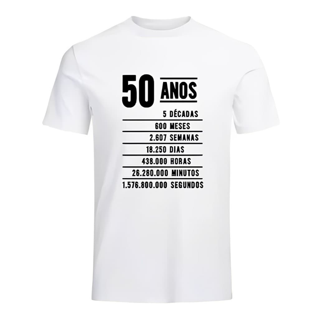 Camiseta Presente Aniversário 50 Anos Camisa Masculina 50tão Tshirt Blusa Idade