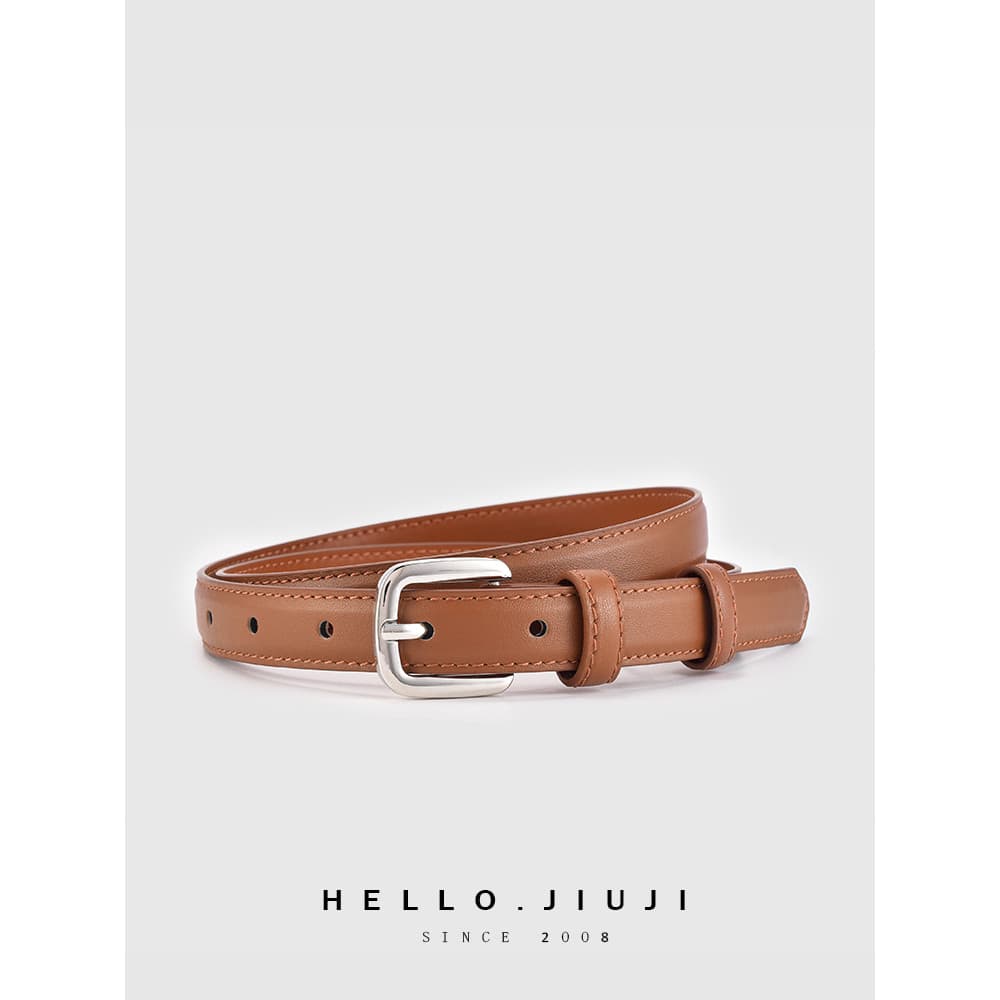 2026 novo estilo cinto de couro genuíno feminino primeira camada moda All-Match Jeans simples cinto decorativo feminino