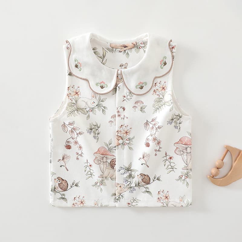 Colete de bebê puro algodão dupla camada primavera outono bebê exterior Wear superior proteção da barriga crianças colet