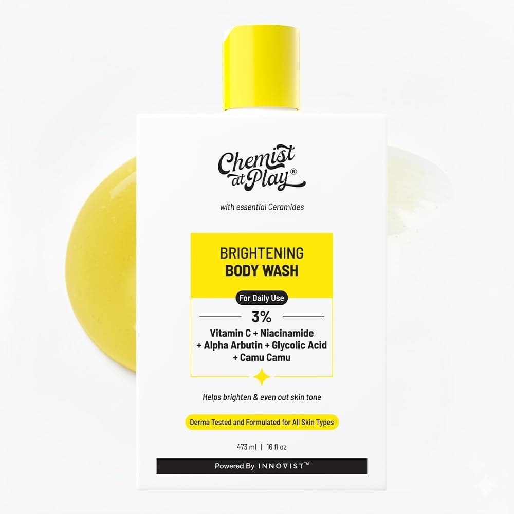 Chemist at Play Sabonete Líquido Iluminador para o Corpo |   Gel de Banho com Vitamina C para Pele Radiante |   Ajuda a