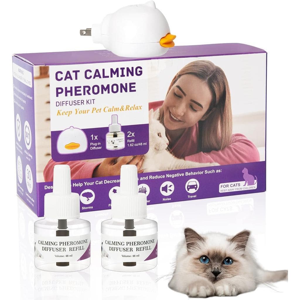 Difusor Calmante Avançado para Gatos, Aroma Calmante Aprimorado, Kit Inicial de 60 Dias (48ml) 2-Pack
