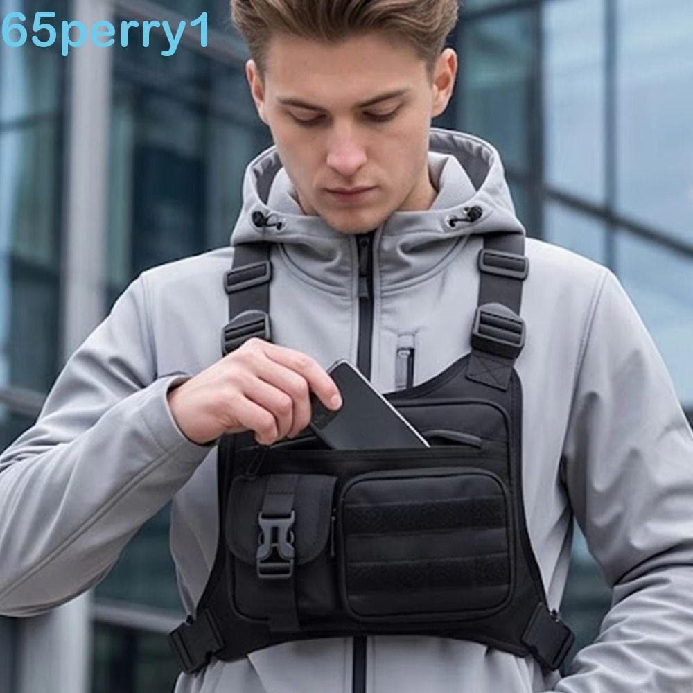 PERRY1 Bolsa De Peito Multifuncional , Colete Esportivo Leve De Corrida Ajustável