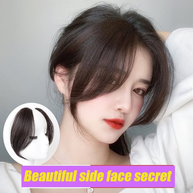 Franja falsa elegante com presilha, franja natural invisível, peruca com extensões de cabelo, adequada para meninas.