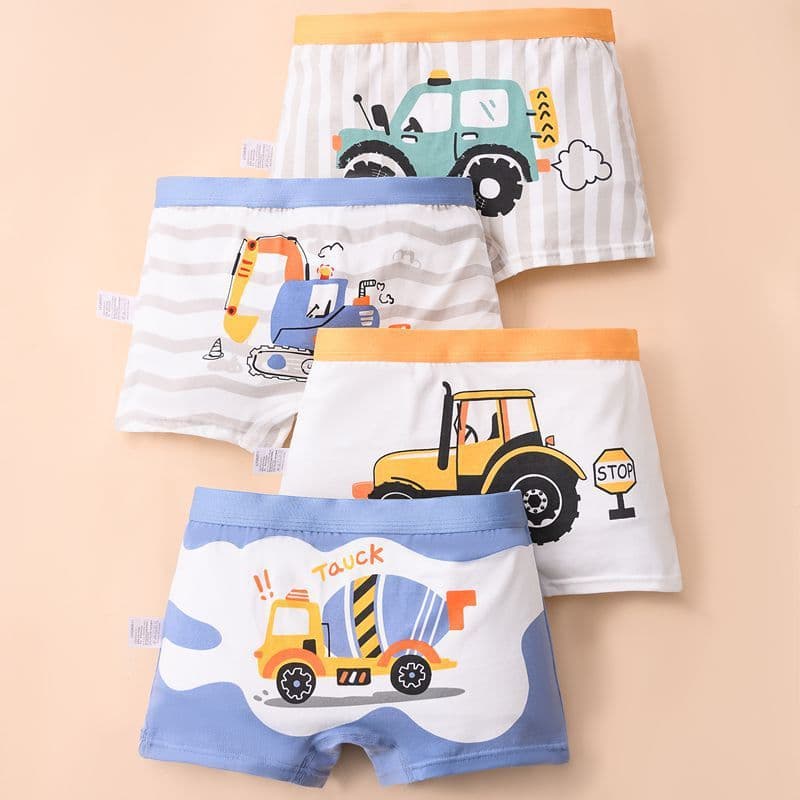 Roupa íntima infantil masculina de algodão penteado, cuecas boxer, shorts, cuecas de corte reto, calças infantis, algodã
