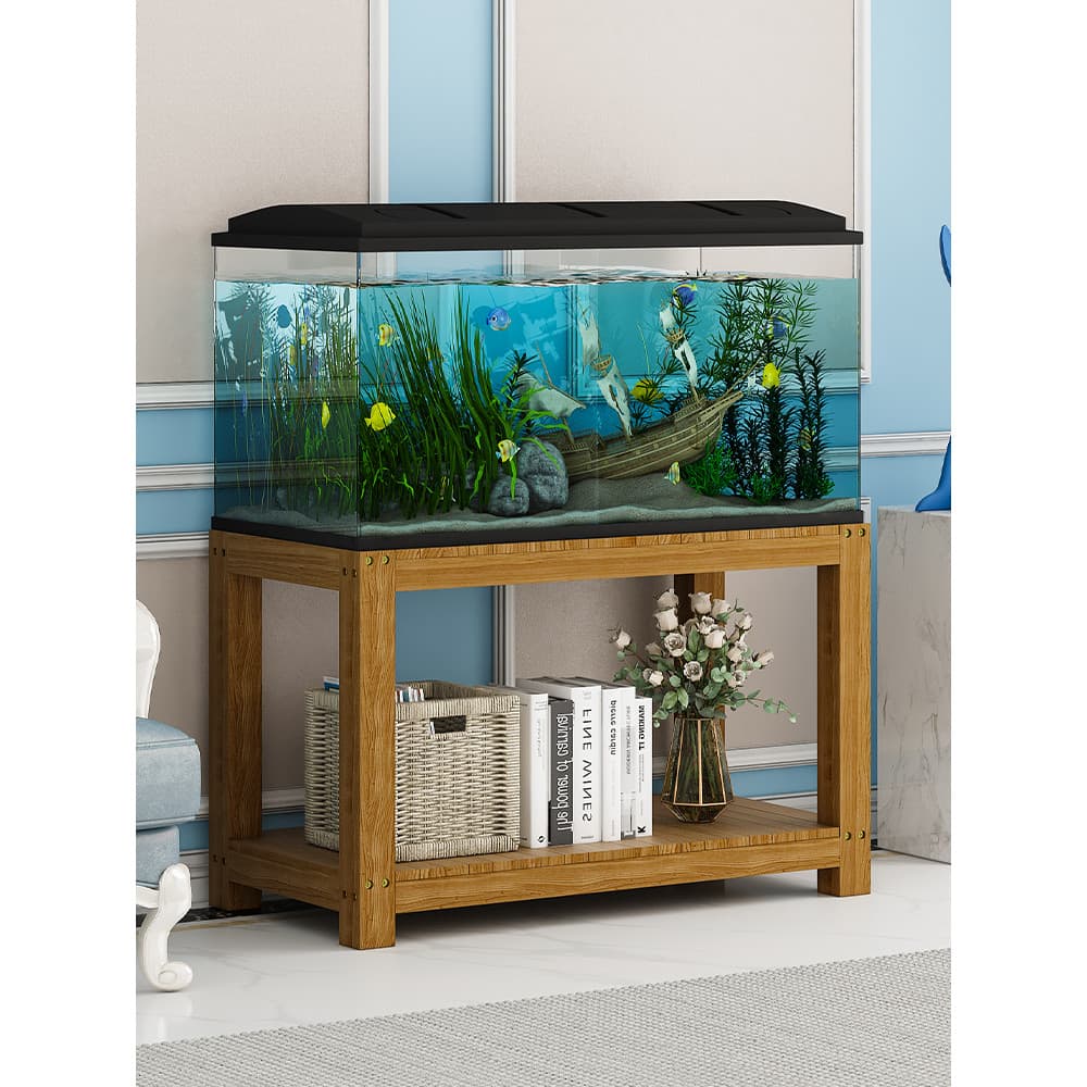 Prateleira de madeira maciça para tanque de peixes, prateleira para tanque de grama, base de prateleira para tanque de p