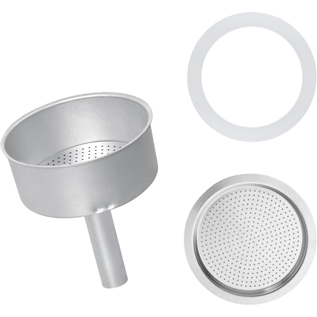 Cesto de Filtro para Cafeteira Espresso, 3 Funis de Substituição para Cafeteira Moka, Filtro para Cafeteira Mocha com 1