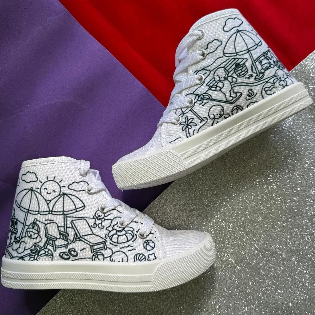 Botinha Branca Nick De Colorir Personalizar Novidade Na Loja Lançamento!!
