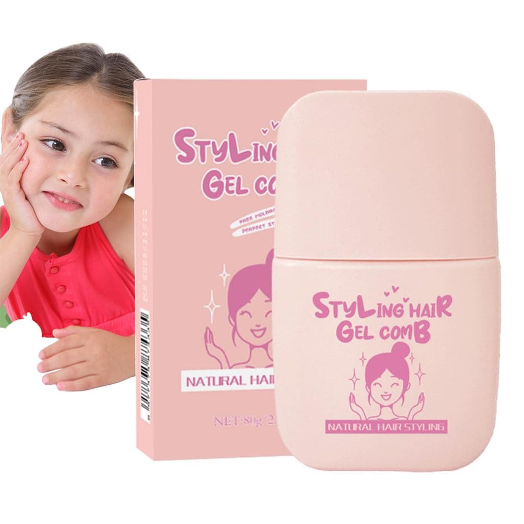 Gel Capilar com Pente – Gel Capilar 2 em 1 Não Oleoso para Meninos e Meninas, Fixação Natural para Fios Rebeldes e Frizz