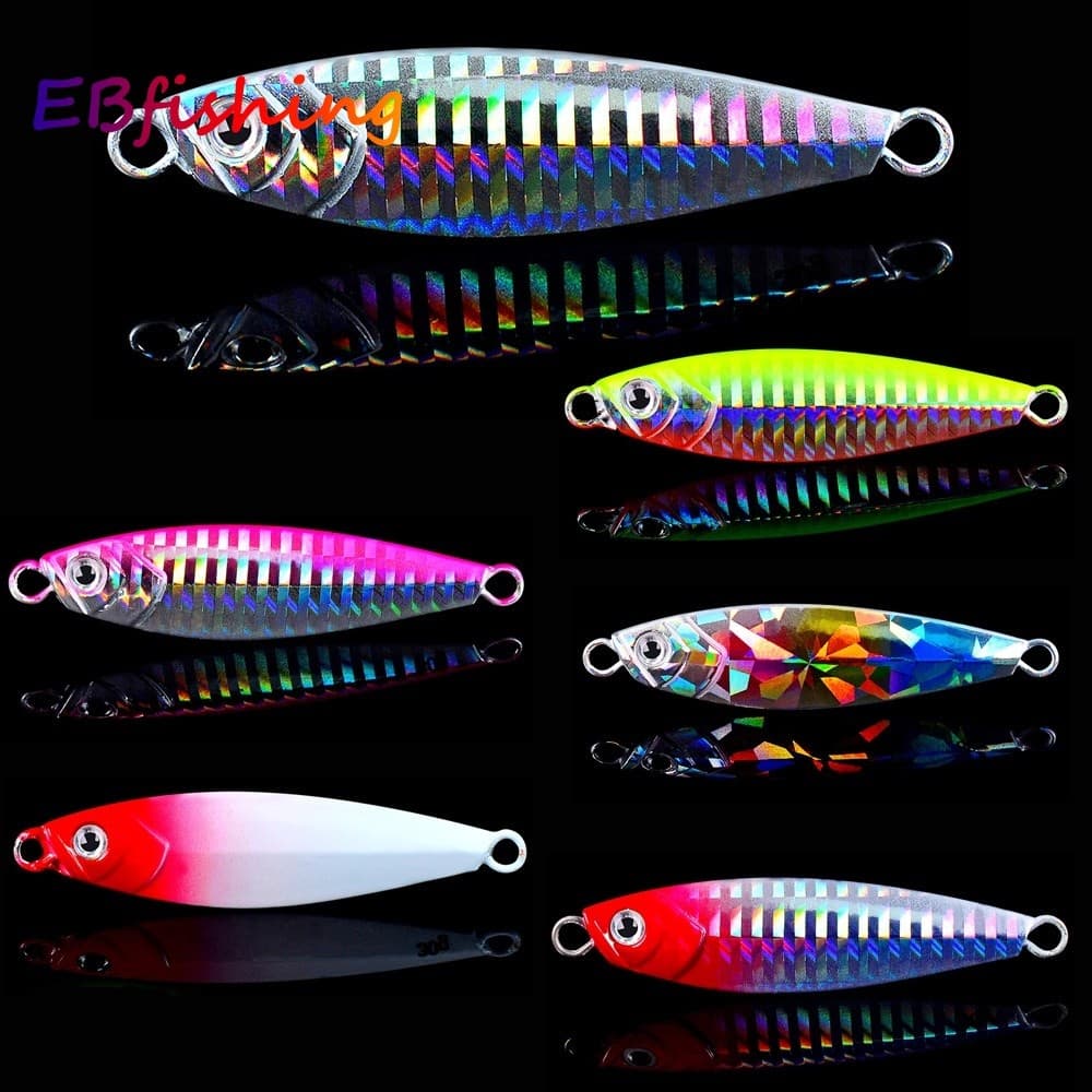 1pcs 7g/10g/15g/20g/30g Jigging Gancho Spinner Isca Laser Metal Jig Colher De Pesca
