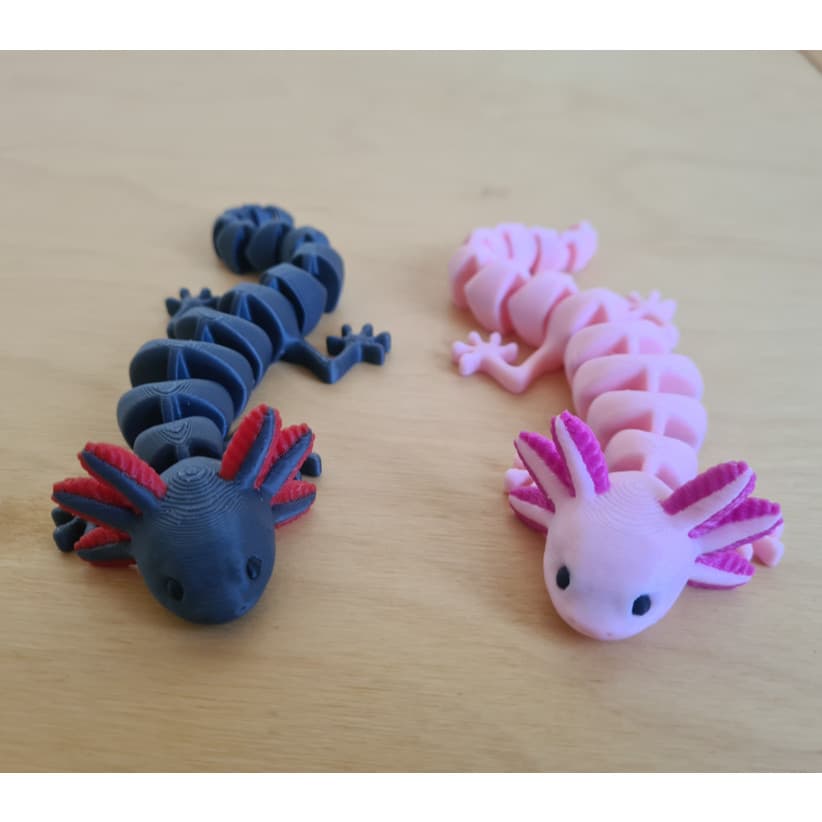 AXOLOTE ARTICULADO DECORATIVO – IMPRESSO EM 3D