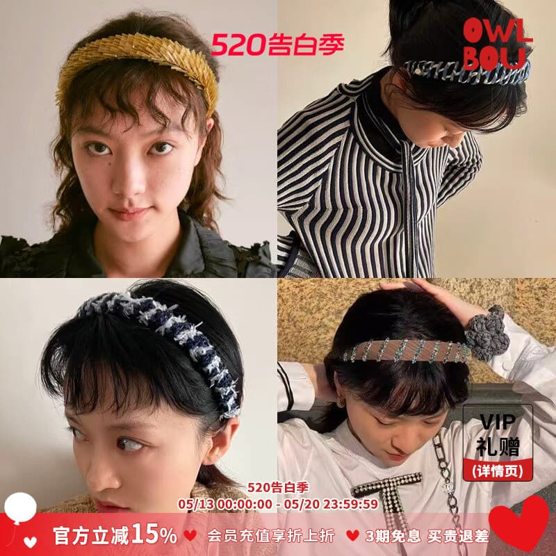 SOFTSERVE fornecimento macio novo estilo Original Retro bandana acessórios para o cabelo trançado fio misto Headwear fem