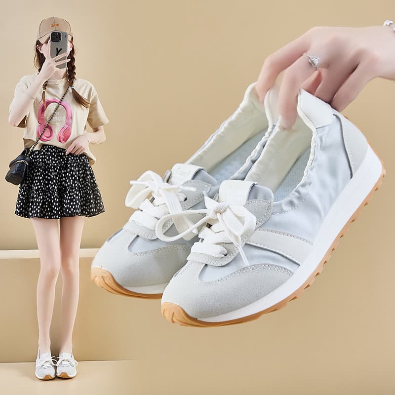 Boca rasa versão coreana All-Match Forrest Gump sapatos femininos na moda 2025 primavera novo estilo de sola grossa aume